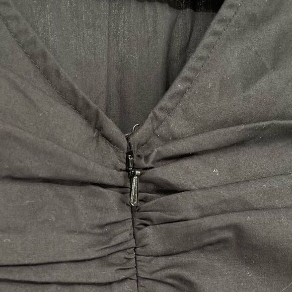 eShakti Navy Blue Lagenlook Poplin Release Dress with Pockets - Picture 8 of 9